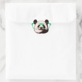 Steampunk Panda Beer in Bril met Snor Ronde Sticker (Tas)