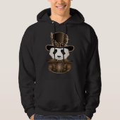 Steampunk Panda with Hat Antique Look Hoodie (Voorkant)