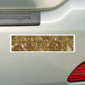Steampunk-paneel - Tandwielen en pijpen - messing Bumpersticker (Op auto)