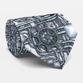 Steampunk-paneel - Tandwielen en pijpen - Staal Stropdas (Opgerold)