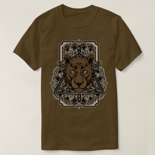 Steampunk Panther Retro  Cougar Art Gift T-shirt (Design voorkant)