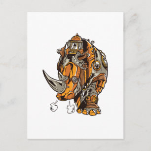 Steampunk-pantser RHINO Mechanisch Geek Chic Briefkaart