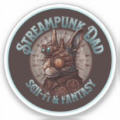 Steampunk Papa Konijn Sticker (Voorkant)