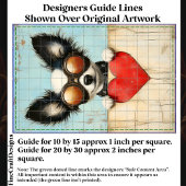 Steampunk Papillon Dog & Red Heart CQ3 Decoupage Tissuepapier