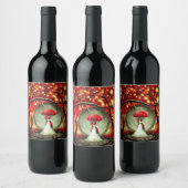 Steampunk Paraplu Bruid Wijn Etiket (Flessen)