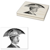 Steampunk Paraplu Pet Man Art Stamp Rubberstempel (Gestempeld)