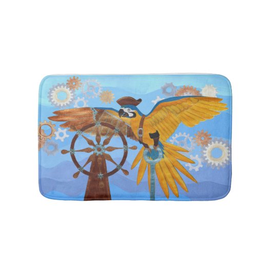Steampunk Parrot Badmat (Voorkant)