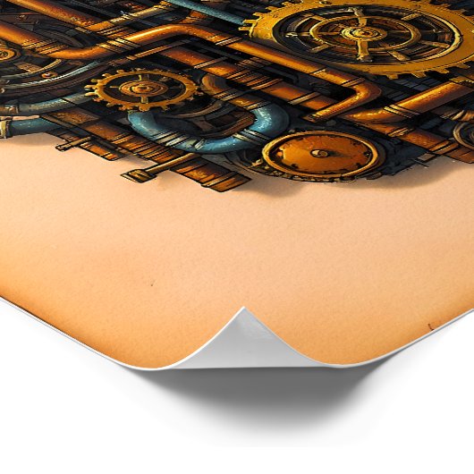 Steampunk Parts Exploded View Wallpaper/Fabric Poster (Hoek)