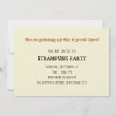Steampunk  Party Invitation, Gears/Dirigibl Kaart (Achterkant)