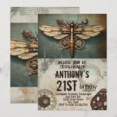 Steampunk Party Mechanische Dragonfly Kaart (Voorkant / Achterkant)