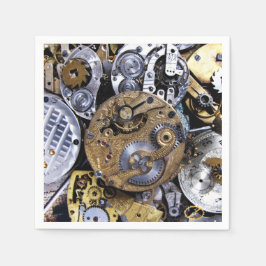 Steampunk party  Victoriaans zakhorloge Servetten