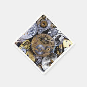 Steampunk party  Victoriaans zakhorloge Servetten (Hoek)