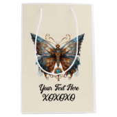 Steampunk party vlinder medium cadeauzakje (Voorkant)