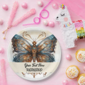 Steampunk party vlinder papieren bordje (Feest)