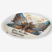 Steampunk party vlinder papieren bordje (Gekanteld)