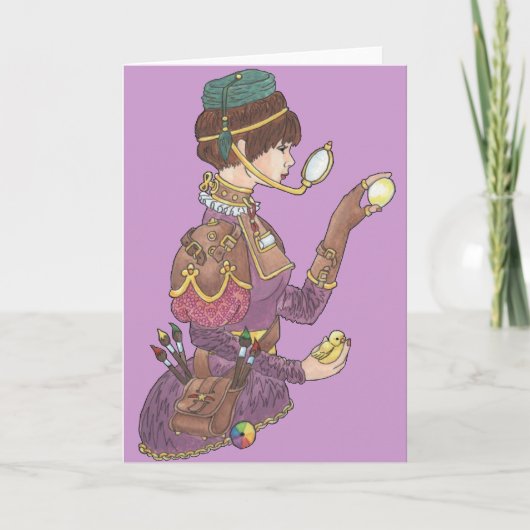 Steampunk Pasen Feestdagen Kaart (Voorkant)