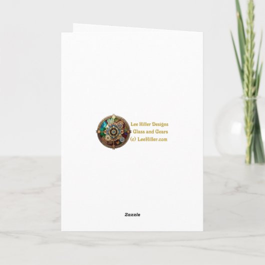 Steampunk Pasen Kleurrijke Eieren in Mand Feestdagen Kaart (Achterkant)