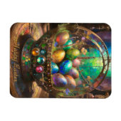 Steampunk Pasen Kleurrijke Eieren in Mand Magneet (Horizontaal)