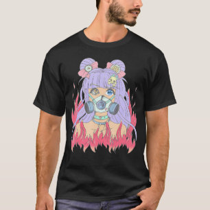 Steampunk Pastel Gothic Yami Kawaii Anime Girl Cre T-shirt