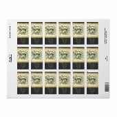 steampunk pastel yellow flourls Victoriaans Etiket (Full Sheet)