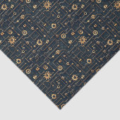 Steampunk patroon van tandwielen & pijpen BL7 Deco Tissuepapier (Detail)