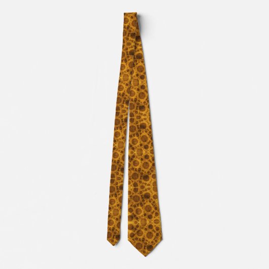 Steampunk Pattern Brown and Gold Stropdas (Achterkant)