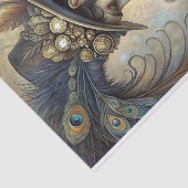 Steampunk Pauw Heren Decoupage Tissuepapier (Detail)