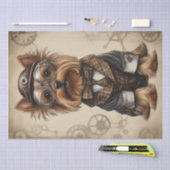 Steampunk Paws: De Yorkshire Terrier Decoupage Tissuepapier (Craft)