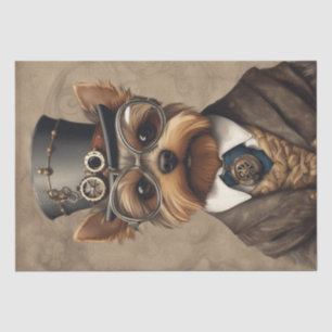 Steampunk Paws: De Yorkshire Terrier Decoupage Tissuepapier