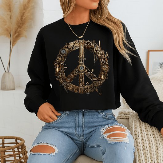 Steampunk Peace Sign Sweatshirt | industrieel vist