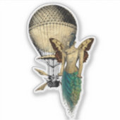 Steampunk Peacock en vliegmachine Sticker (Voorkant)