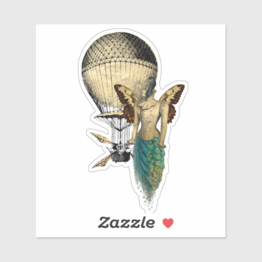 Steampunk Peacock en vliegmachine Sticker (Vel)