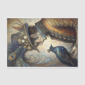 Steampunk Peacock Gentleman Decoupage Tissuepapier (Voorkant)