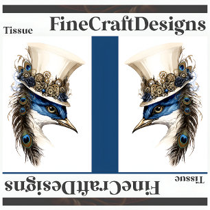 Steampunk Peacock In Een Pet Decoupage LR 135 Tissuepapier