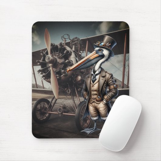 Steampunk Pelican Muismat (Met muis)