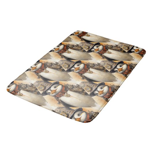 Steampunk Penguin 1 Patroon Badmat (Gekanteld)