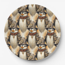 Steampunk Penguin 1 Patroon Papieren Bordje
