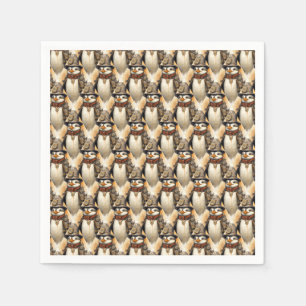 Steampunk Penguin 1 Patroon Servet