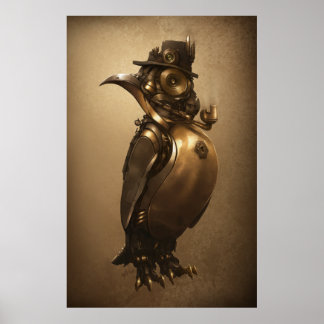 Steampunk Penguin | Afdrukken Poster