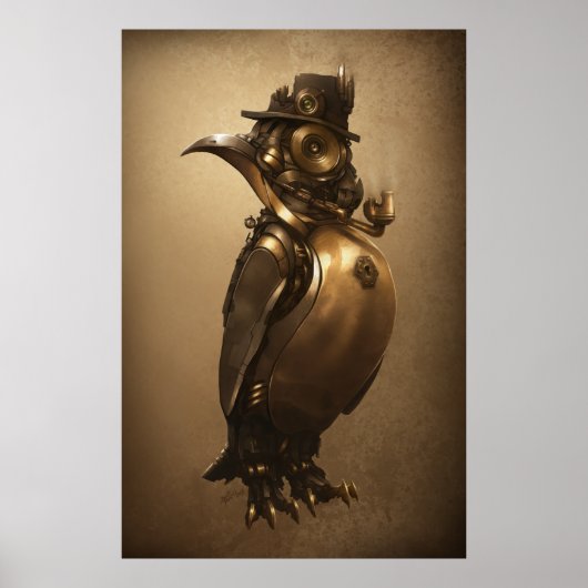 Steampunk Penguin | Afdrukken Poster (Voorkant)