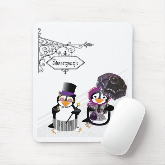 Steampunk Penguin Mousepad Muismat (Met muis)