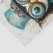 Steampunk Penguin Peeking Thru Hole AZ8 Decoupage Tissuepapier (Detail)