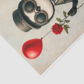 Steampunk Penguin, Red Rose, Ballon AJ1 Decoupage Tissuepapier (Detail)