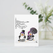 Steampunk Penguins Briefkaart (Staand voorkant)