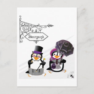 Steampunk Penguins Briefkaart