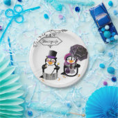 Steampunk Penguins Papieren Bordje (Feest)
