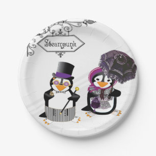 Steampunk Penguins Papieren Bordje