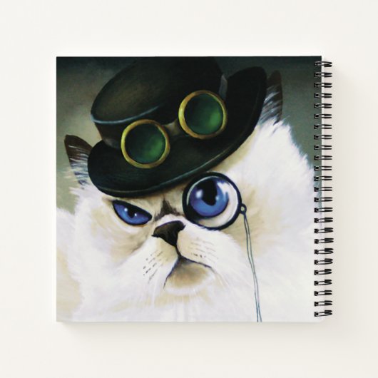 Steampunk Persian Cat Notitieboek (Achterkant)