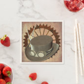 Steampunk-Pet en Gear Napkins Servetten (Insitu)