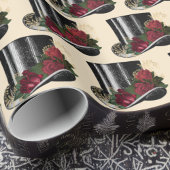 Steampunk Pet met Red Roses Christmas Cadeaupapier